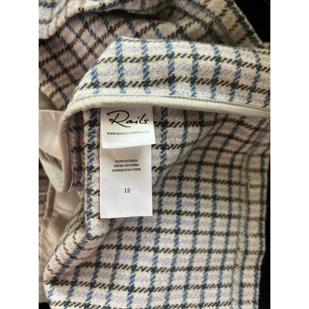 Rails Women's Size 12 Prim Lilac Navy Mini Check Skirt Winter Plaid